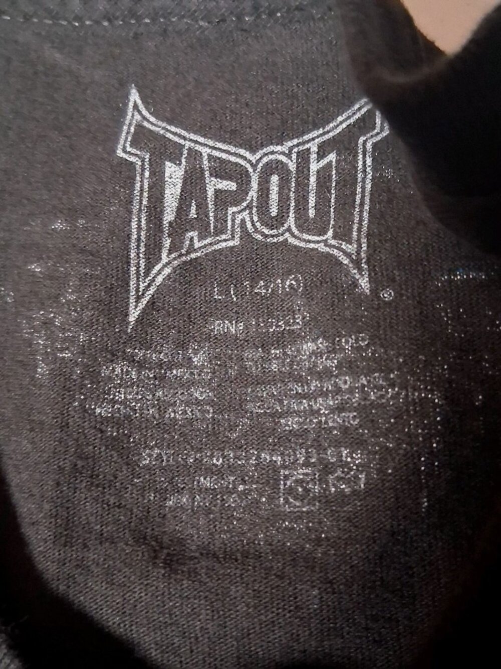 Vintage Y2K Tapout T Shirt Youth L 14/16 Overcome And Over Power Graphic MMA - Picture 5 of 8
